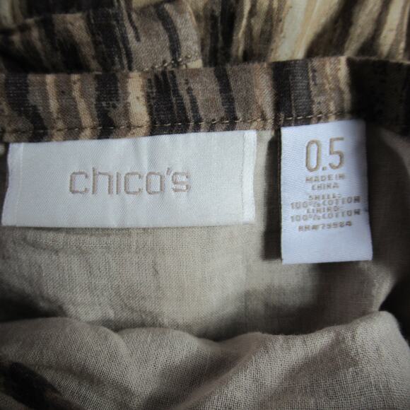 Chicos Skirt Womens Size 0.5 Brown Tan Graphic Maxi Work Preppy Modern Modest - Picture 2 of 7